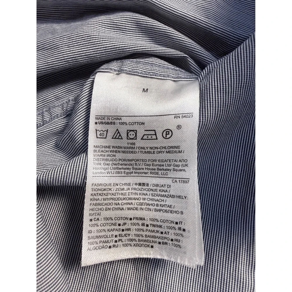 Banana Republic Soft Wash Slim Fit Shirt Mens‎ Medium Blue Micro Stripe Cotton